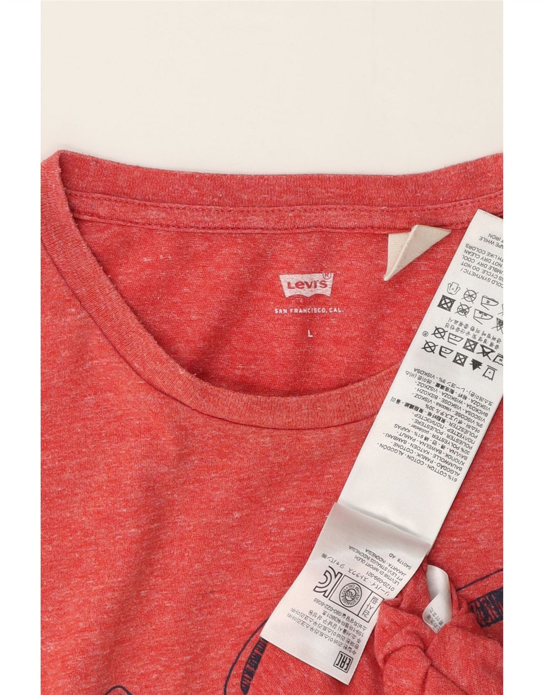 Levi's Herre grafisk T-shirt Top Stor rød Flecked Bomuld