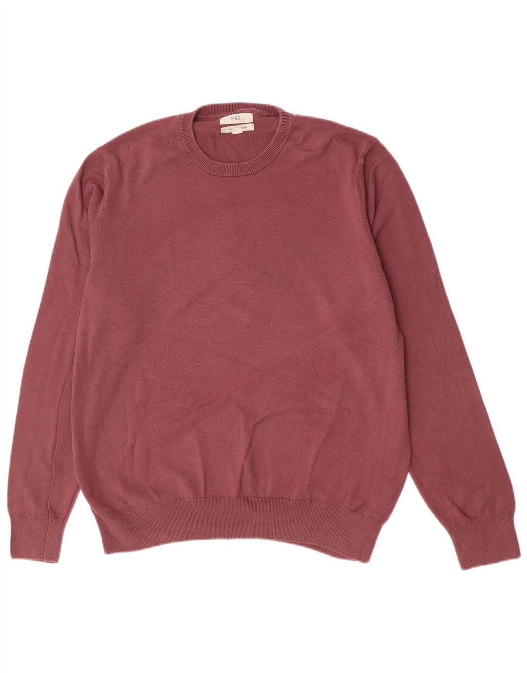 Marks & Spencer Herre sweater med rund hals XL Pink bomuld