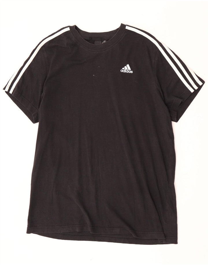 Adidas Herre T-Shirt Top Stor Sort Bomuld