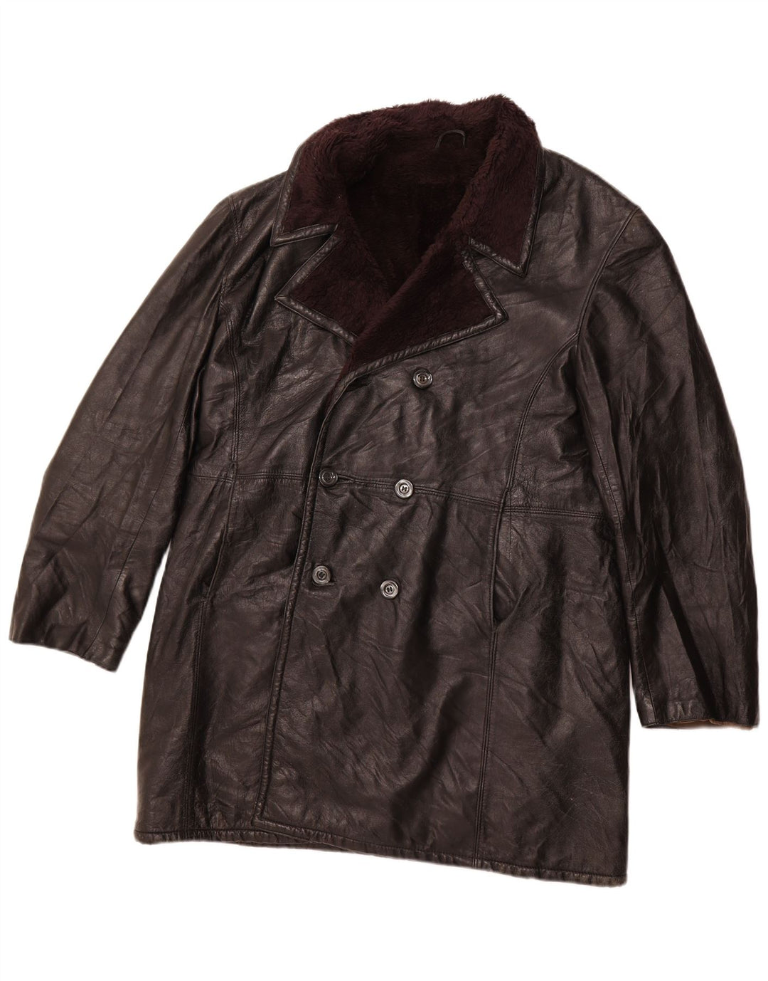 VINTAGE Dobbeltradet overfrakke til mænd UK 40 Large Black