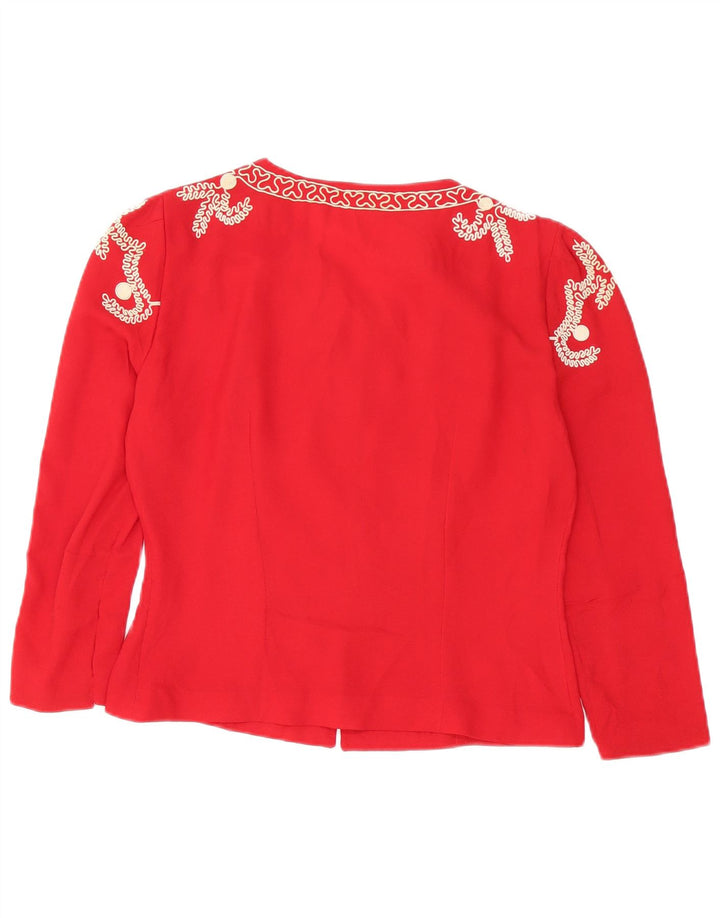 Vintage dame cardigan top UK 14 Medium Red Floral