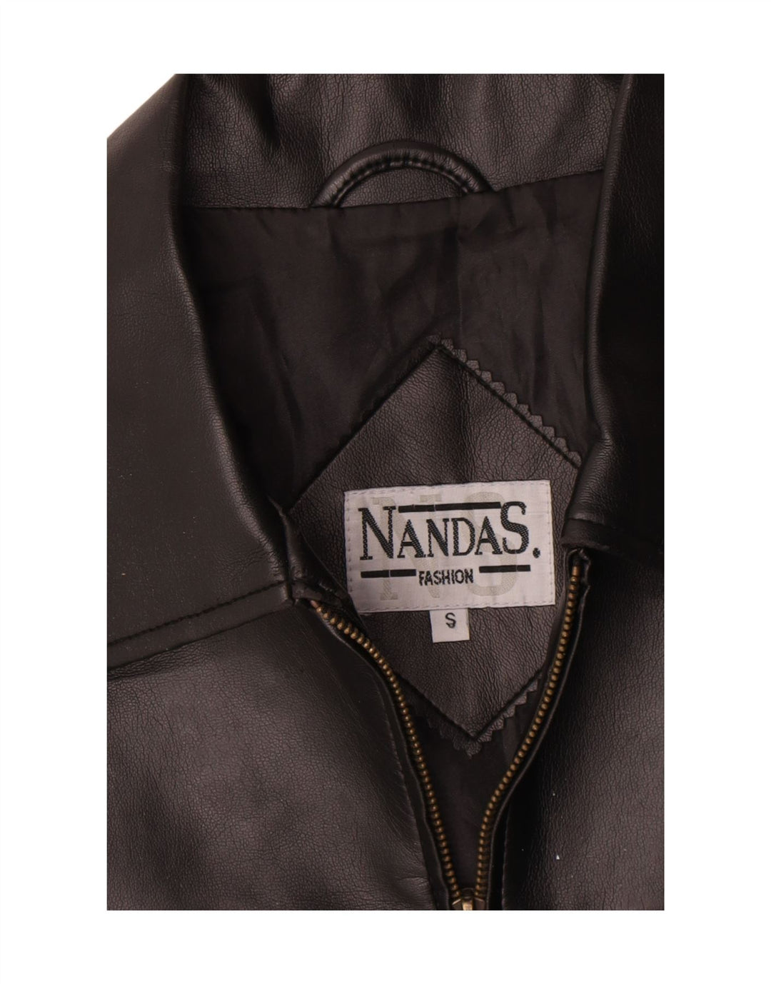 Vintage Dame Læder Gilet UK 10 Small Black