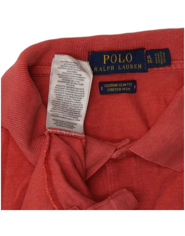POLO RALPH LAUREN Herre Custom Slim Fit Polo Shirt XL Rød Bomuld