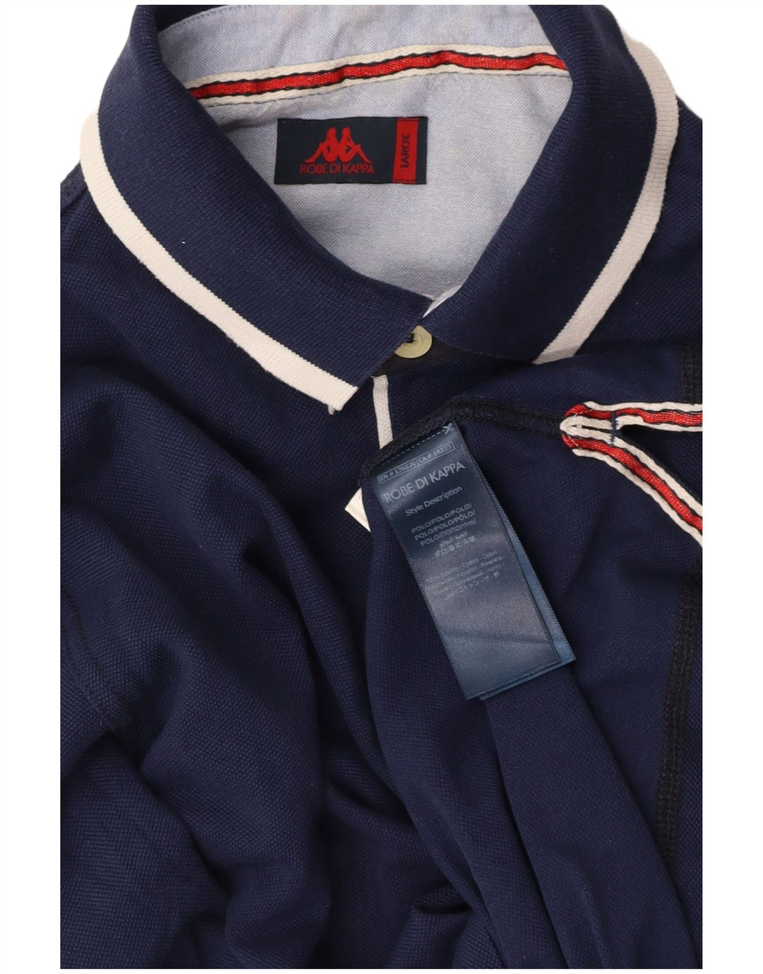 KAPPA Mens Long Sleeve Polo Shirt Large Navy Blue Cotton