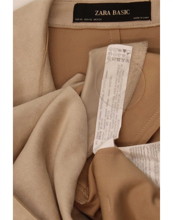 Zara Trench Coat til kvinder UK 6 XS Beige Polyester