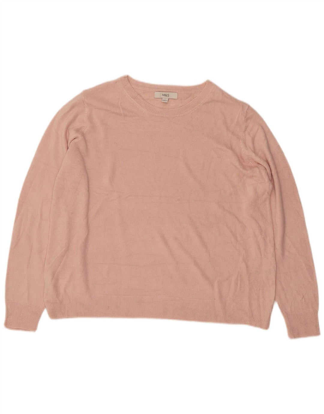 MARKS & SPENCER Dame sweater med rund hals i overstørrelse UK 18 XL Pink
