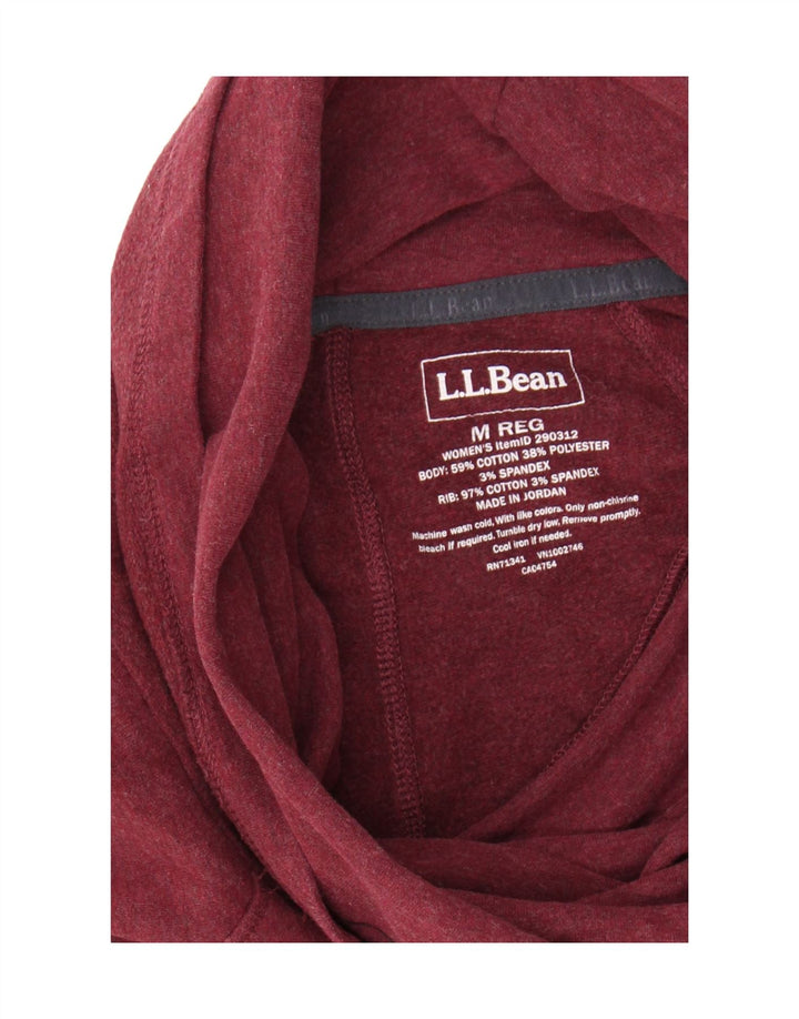 L.L.Bean Dame Rullehals Sweatshirt Jumper UK 14 Medium Bourgogne Bomuld