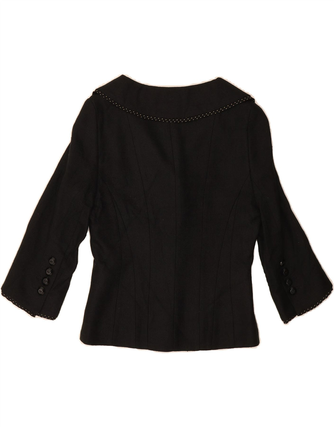 HOBBS Womens 3/4 Sleeve 3 Button Blazer Jacket UK 8 Small  Black Viscose Vintage Hobbs and Second-Hand Hobbs from Messina Hembry 