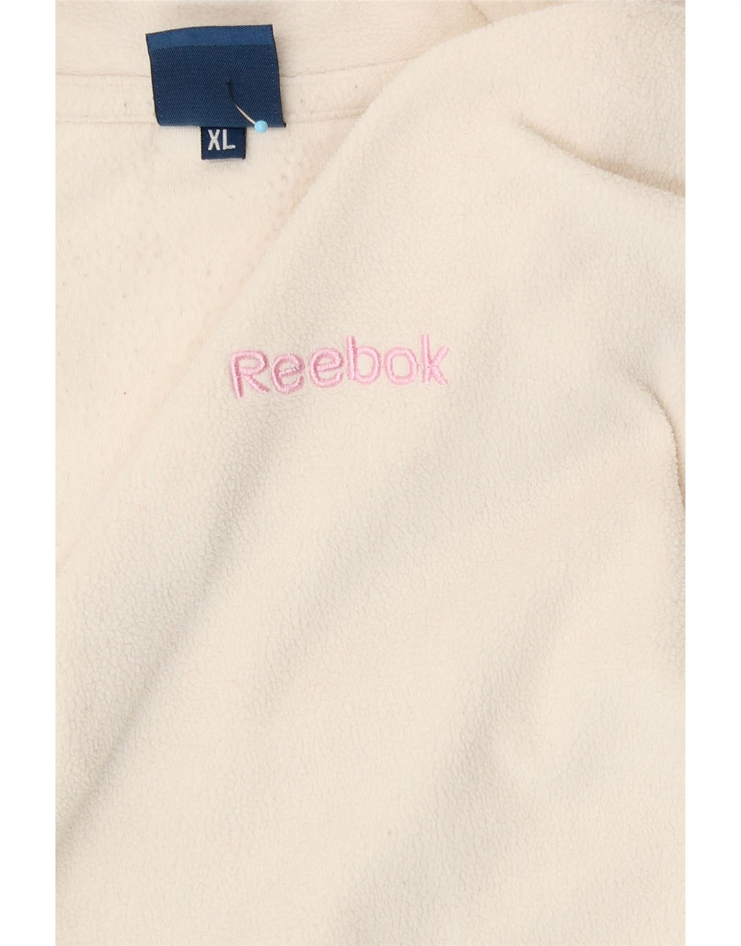 Reebok Fleece Jumper med lynlås til kvinder UK 18 XL Hvid polyester
