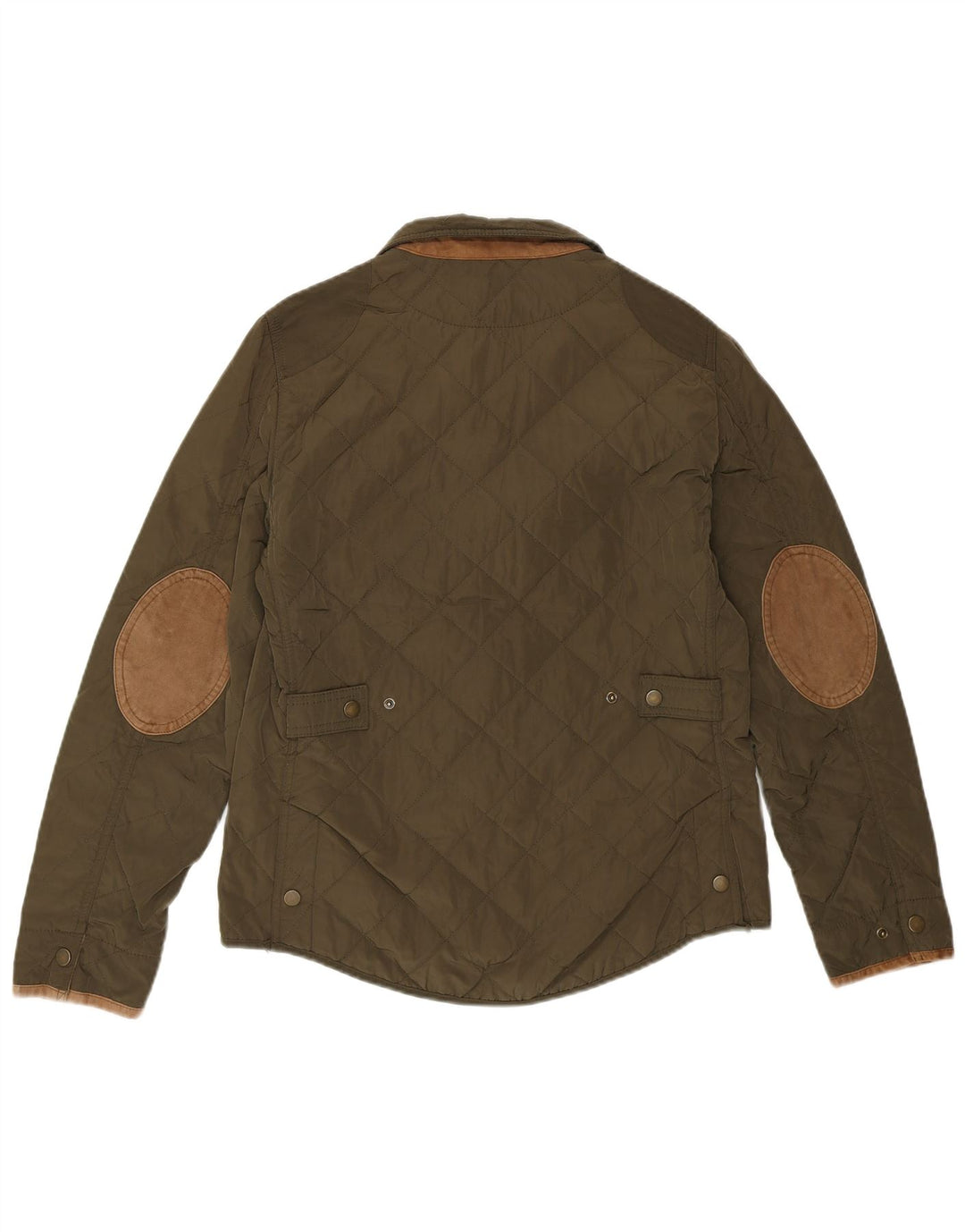 Massimo Dutti Dame Quiltet Jakke EU 38 Medium Grøn Nylon