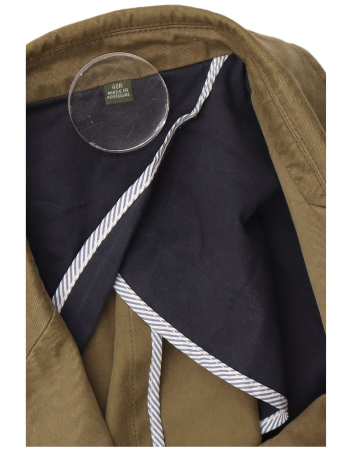 Orvis Herre 2 Button Blazer Jacket UK 40 Large Khaki Cotton
