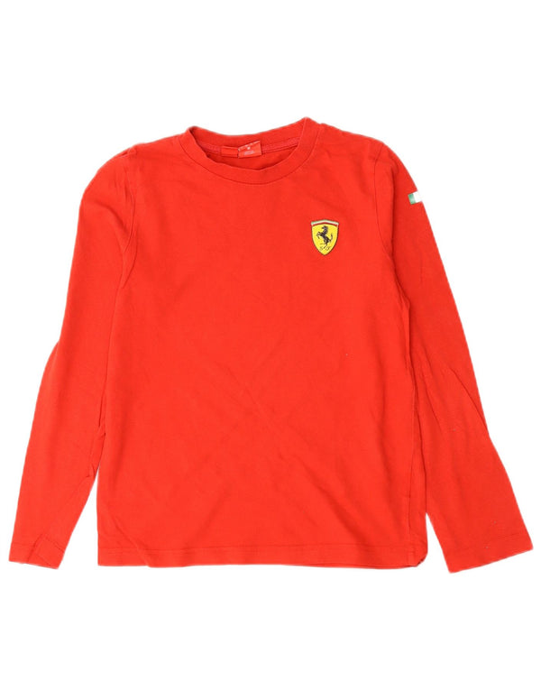 Puma Boys Ferrari Grafisk Top Langærmet 11-12 År Rød Bomuld