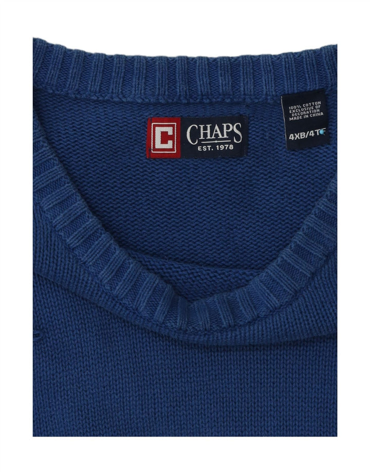 Chaps Herre Big Crew Neck Jumper Sweater 4XL blå bomuld