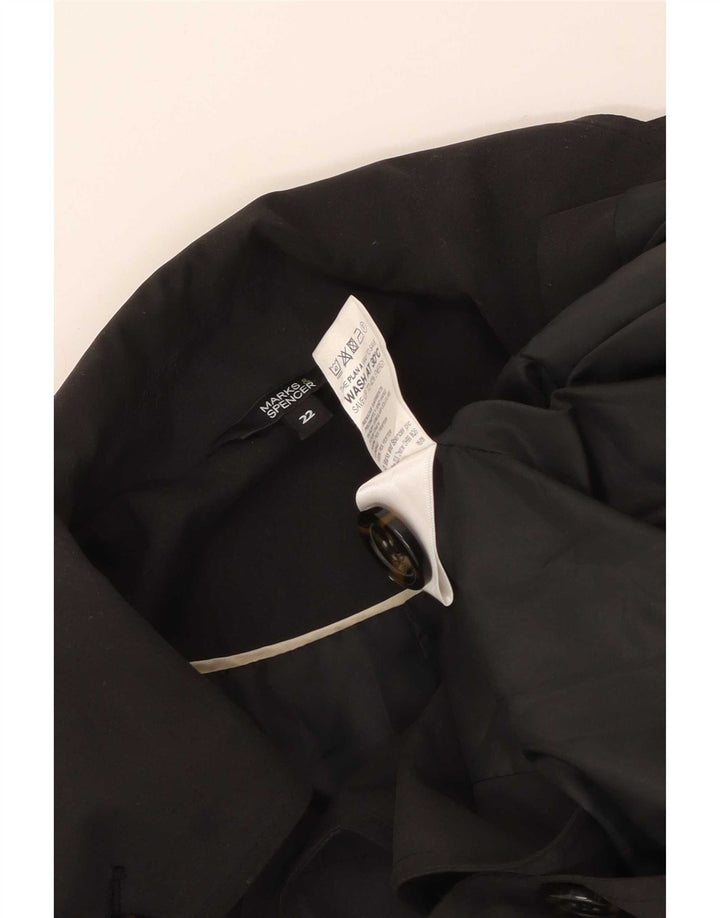 Marks & Spencer Trench Coat til kvinder UK 22 3XL Sort Polyester