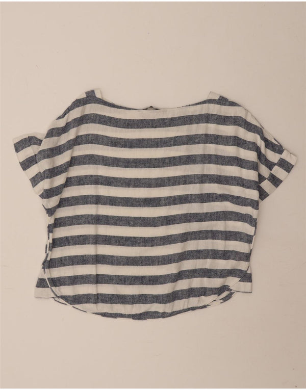Zara Dame Oversized T-Shirt Top UK 14 Medium Blå Stribet Nautical