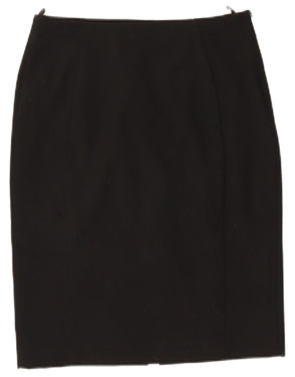 Benetton Womens Pencil Skirt UK 10 Small W27 Black Polyester