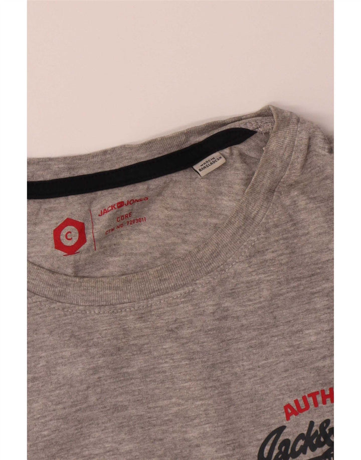 Jack & Jones herre T-shirt top mellemgrå bomuld