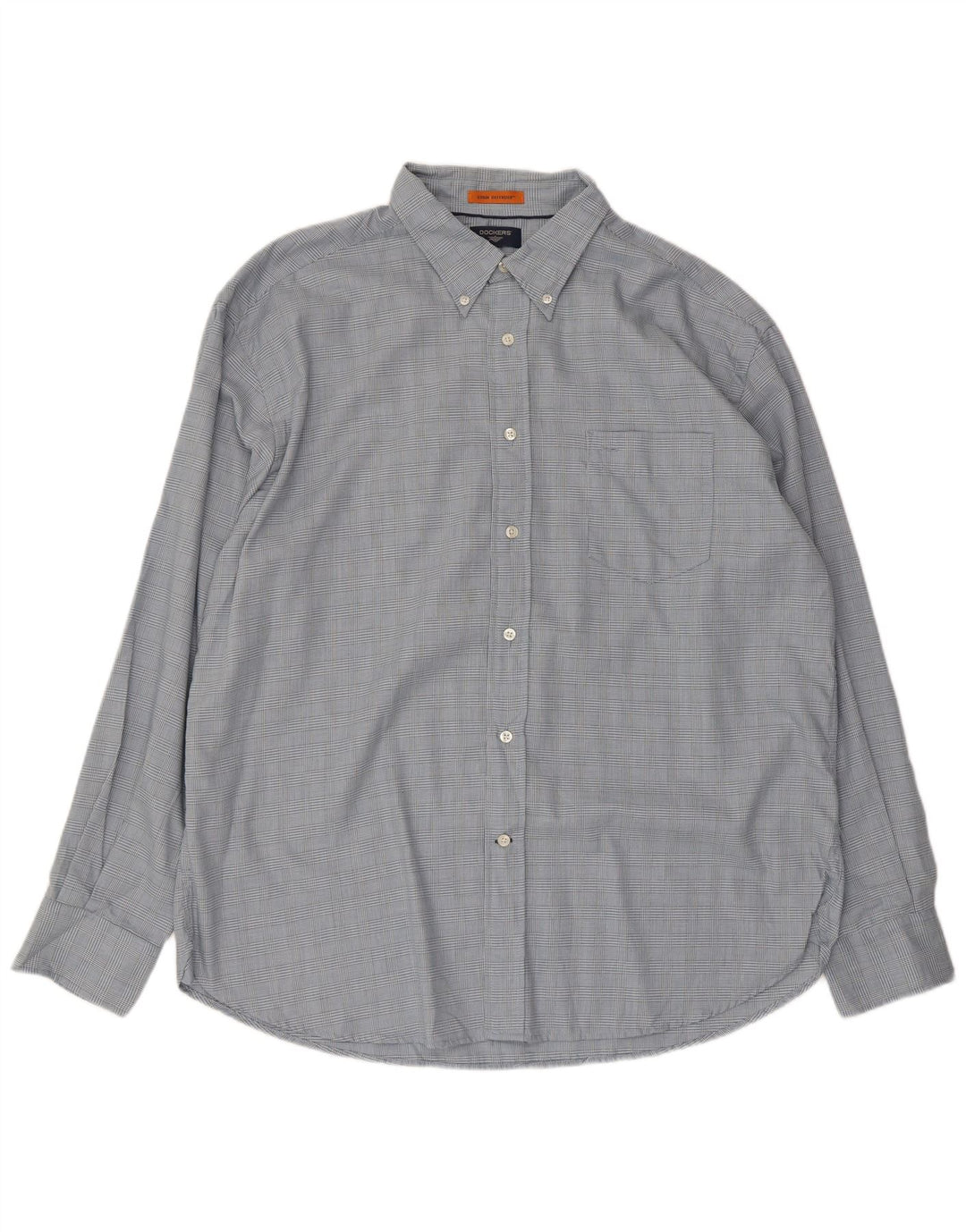 DOCKERS Herre Stain Defender Shirt XL blå ternet bomuld