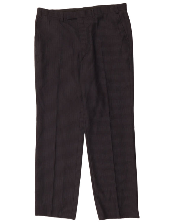 Marks & Spencer Herredragtbukser W38 L33 Marineblå stribet polyester