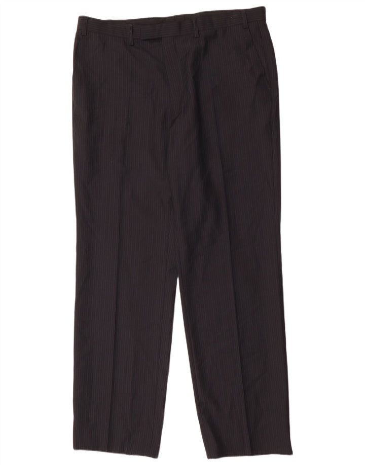 Marks & Spencer Herredragtbukser W38 L33 Marineblå stribet polyester