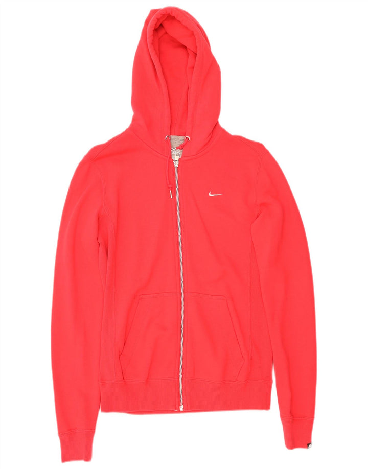 Nike hættetrøje til kvinder med lynlås UK 14 Medium rød bomuld