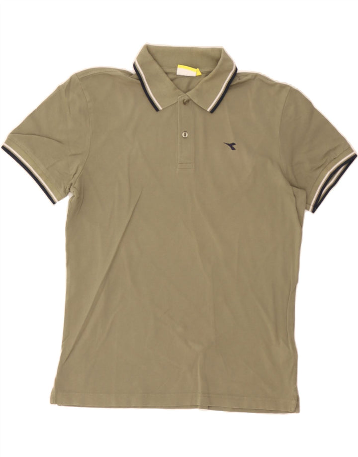 DIADORA Mens Polo Shirt Large Khaki Cotton Vintage Diadora and Second-Hand Diadora from Messina Hembry 