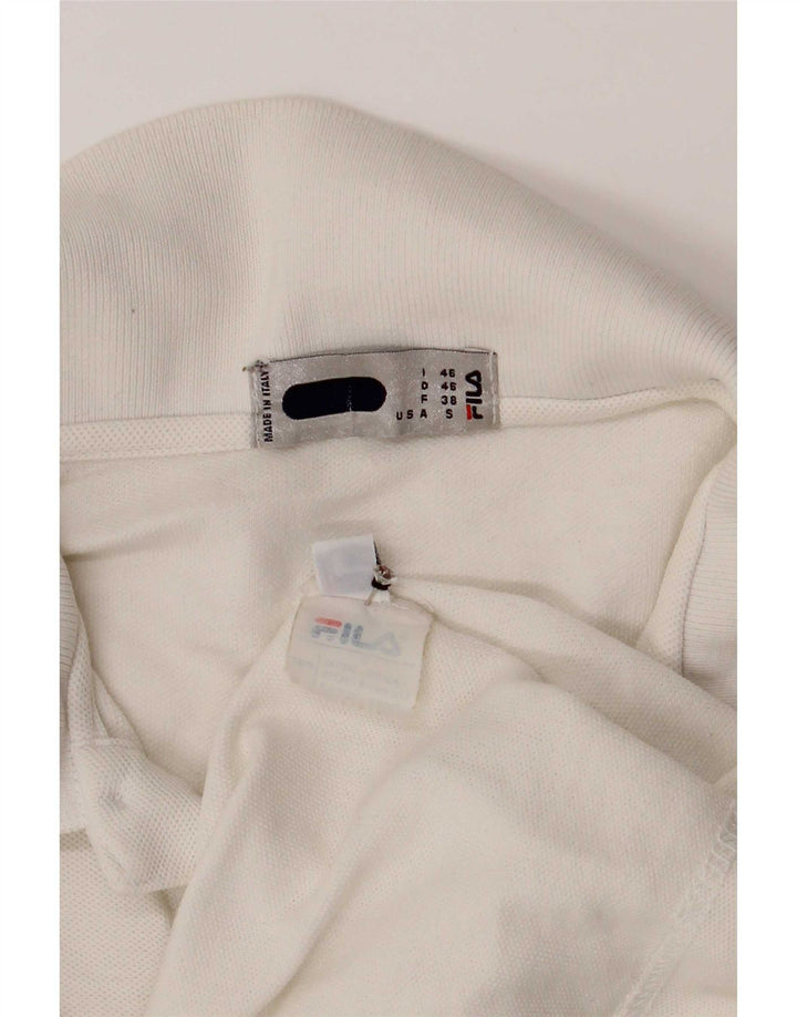 Fila Herre Polo Shirt IT 46 Lille Hvid Bomuld