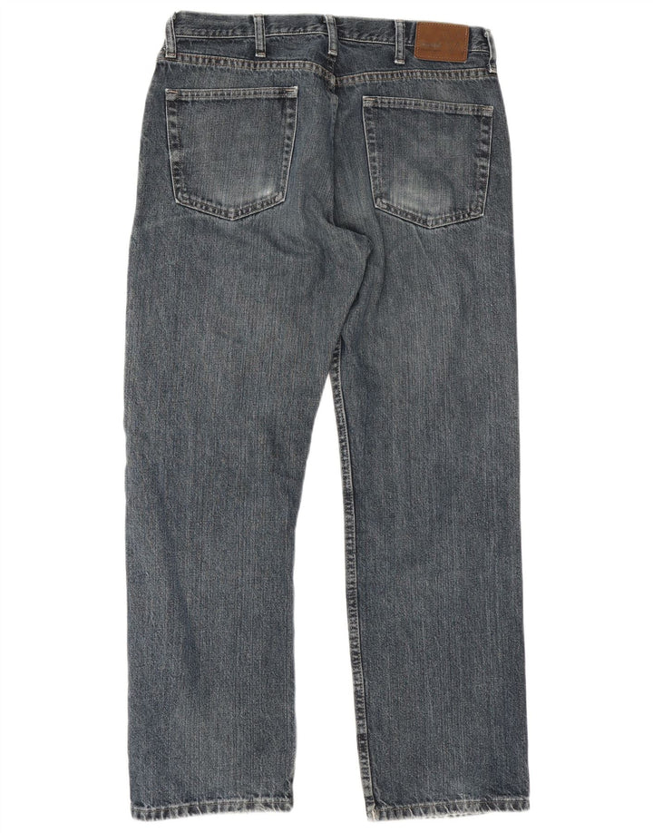 Wrangler Mens Distressed Regular Fit Straight Jeans W34 L29 Blue Cotton