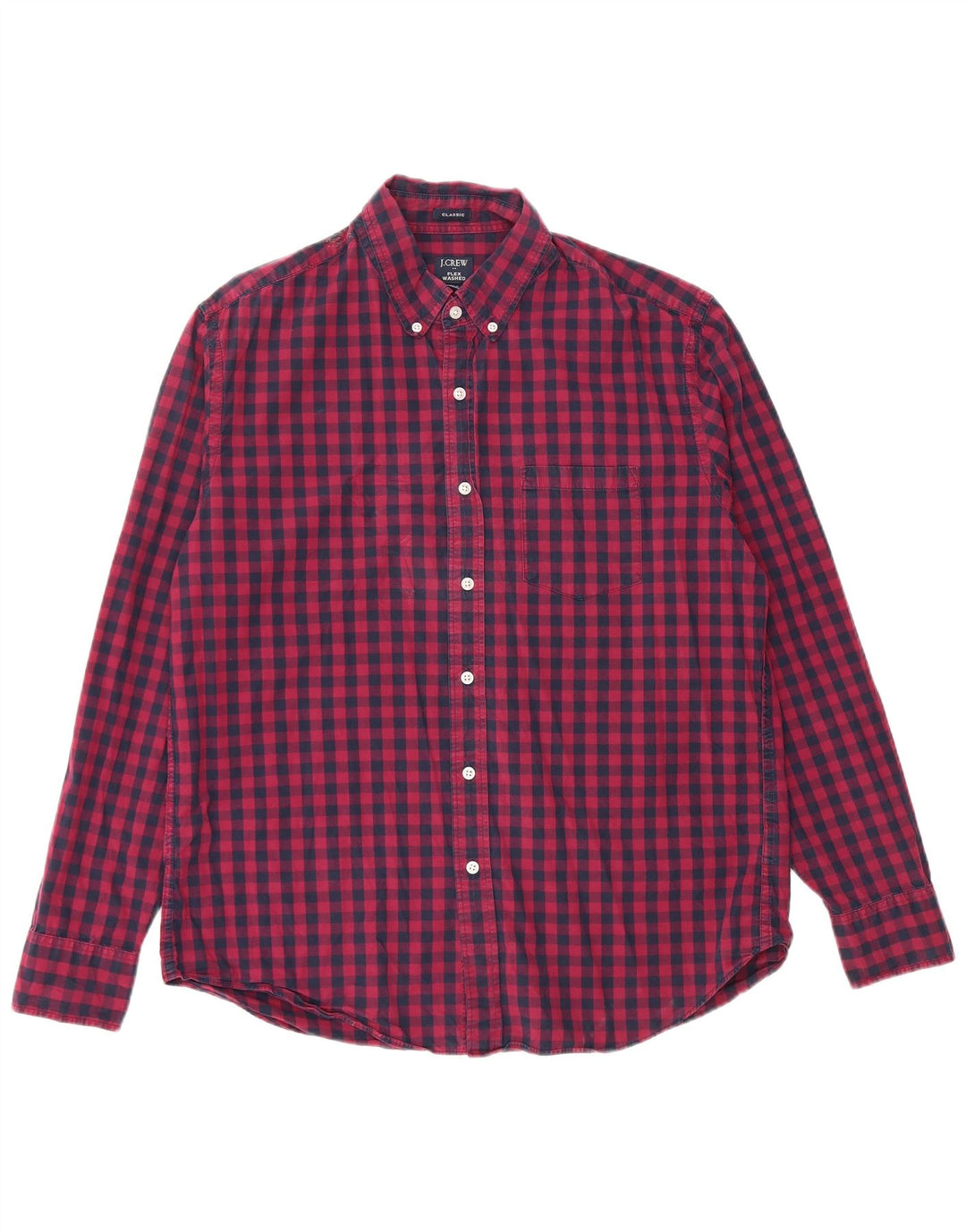 J. CREW Herre Classic Fit skjorte Stor marineblå Gingham Cotton