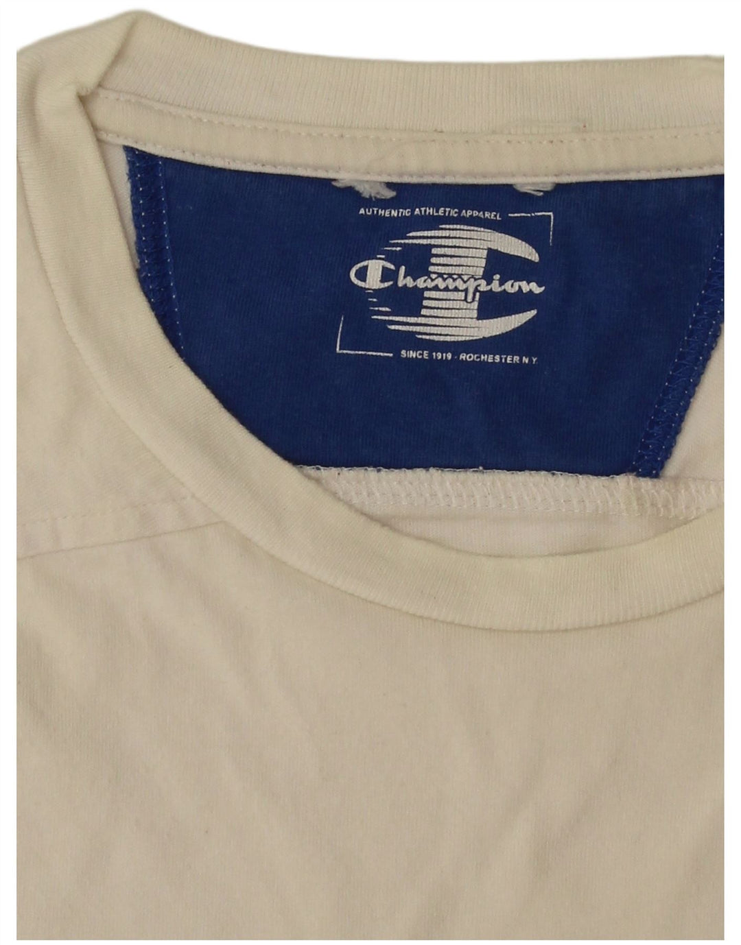 CHAMPION Herre Grafisk T-Shirt Top Medium Hvid