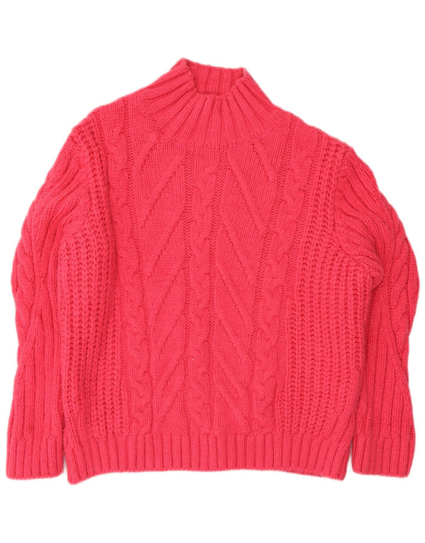 Marks & Spencer Dame Turtle Neck Jumper Sweater UK 16 Large Pink
