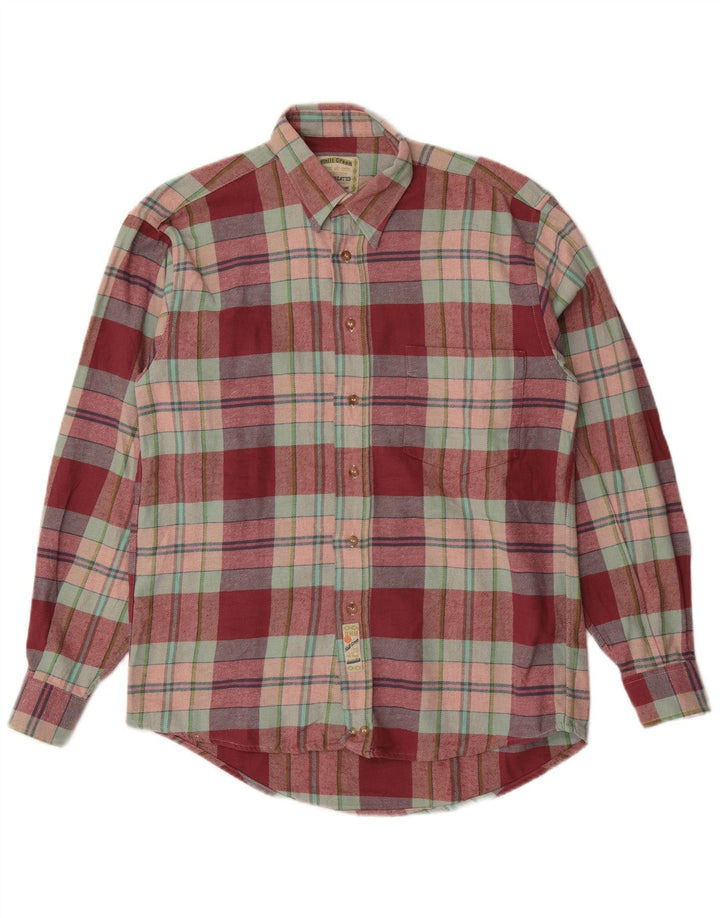 Vintage herre flannel skjorte str. 40 15 3/4 Medium rød ternet