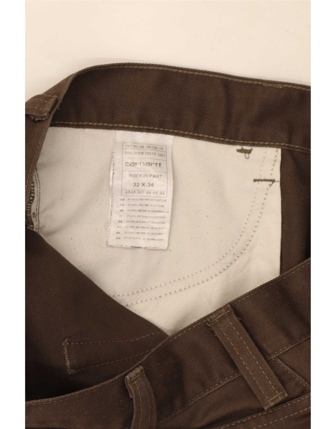 Carhartt Herre Casual Shorts W32 Medium Brun Polyester
