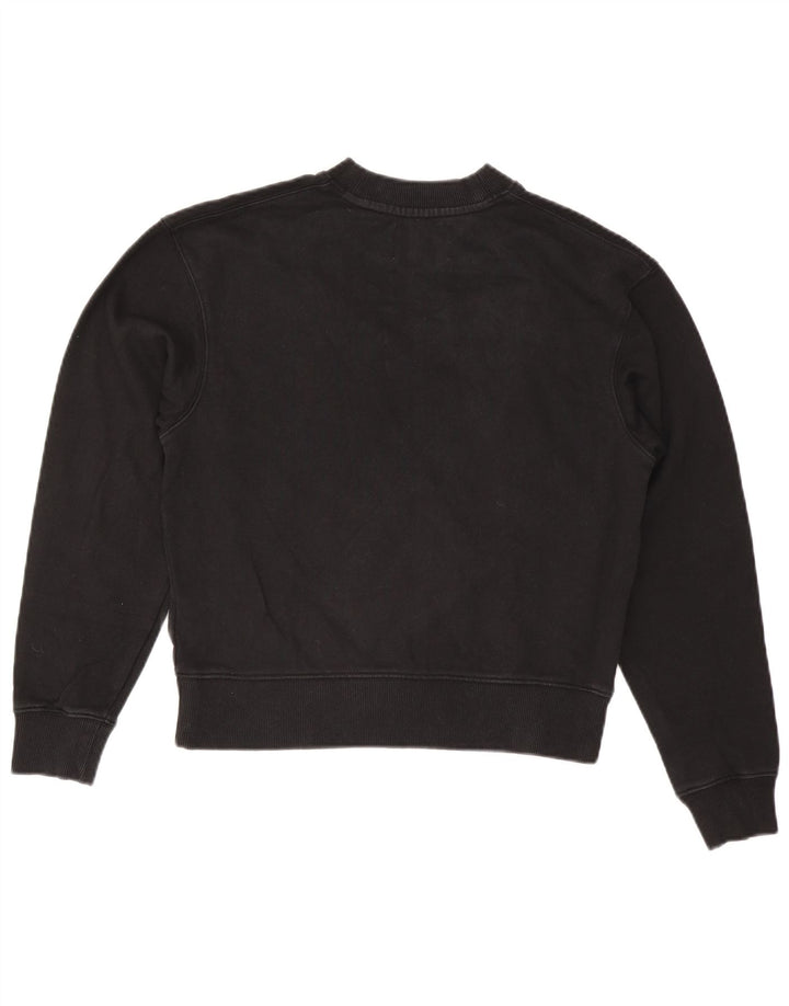 CALVIN KLEIN JEANS Dame Oversized Sweatshirt Jumper UK 6 XS Sort