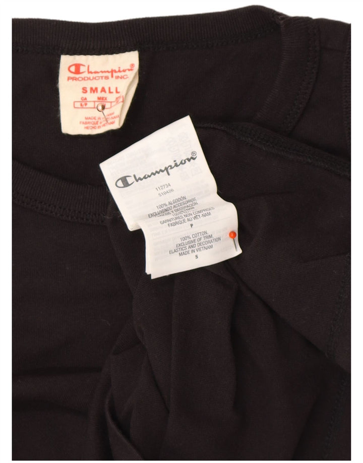 CHAMPION Womens Crop Vest Top UK 10 Small Black Cotton