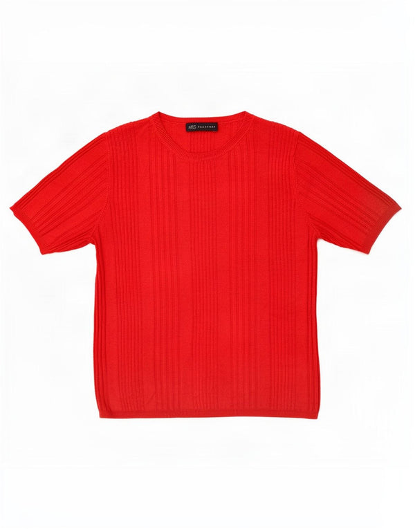 Marks & Spencer T-shirt top til kvinder UK 12 Medium rød viskose