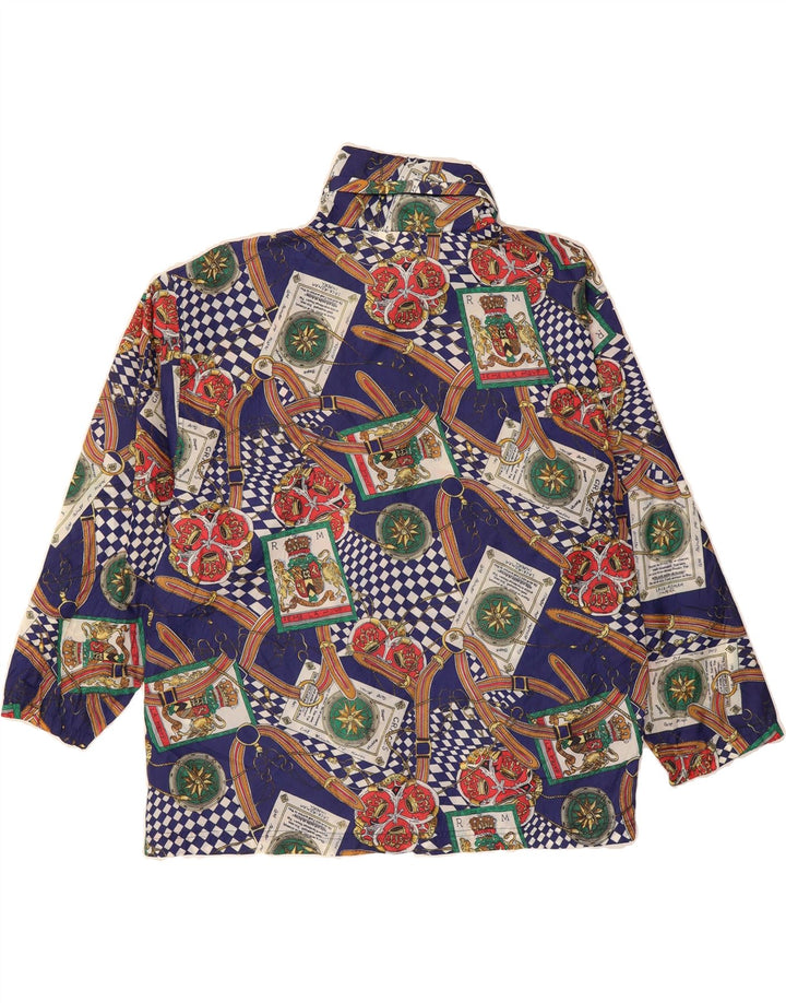 DAMART Womens Abstract Pattern Bomber Jacket EU 42/44 XL Navy Blue Vintage Damart and Second-Hand Damart from Messina Hembry 