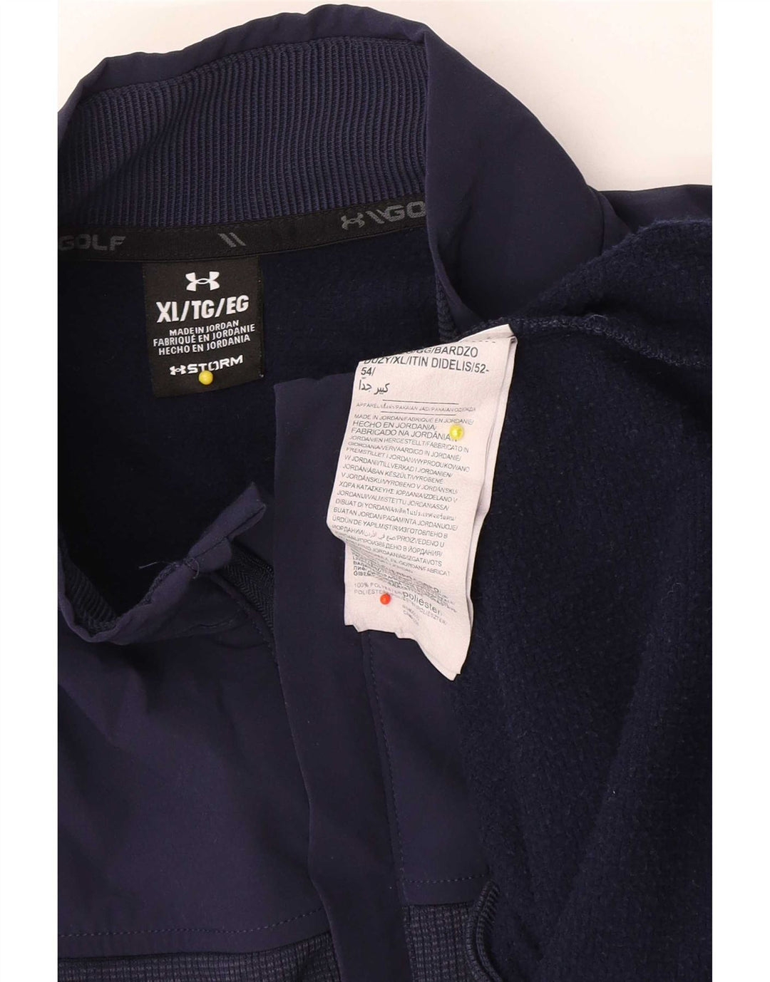 Under Armour Herre Zip Neck Sweatshirt Jumper XL Navy Blue Polyester