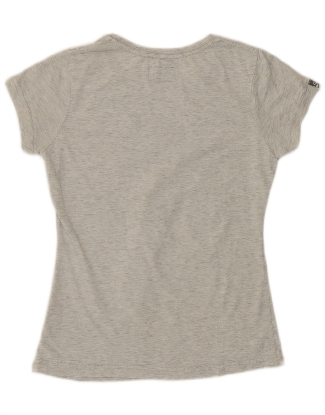 Superdry grafisk T-shirt top til kvinder UK 12 Medium Grey Flecked Polyester