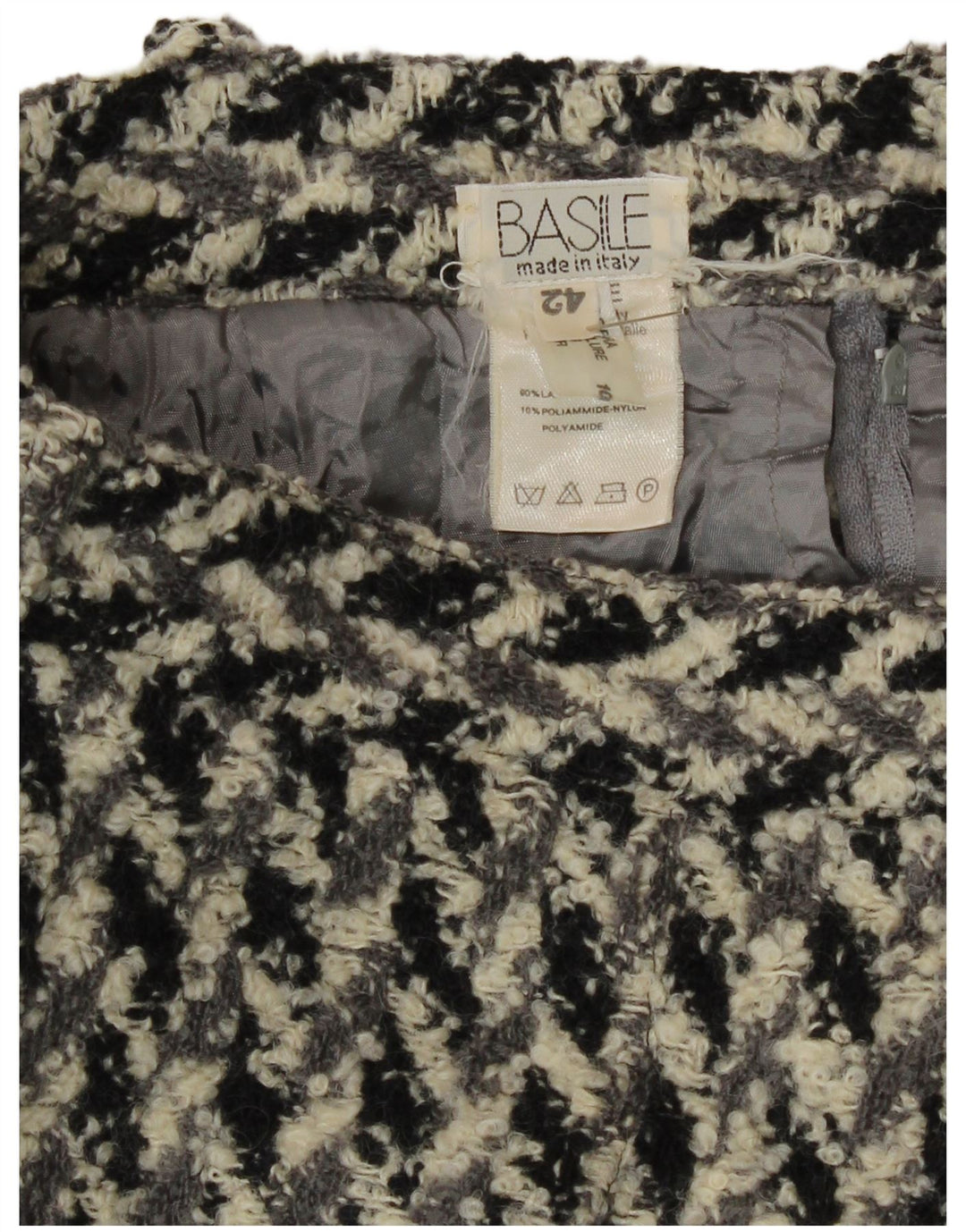 Basile Womens Pencil Skirt IT 42 Medium W28 Flerfarvet geometrisk uld