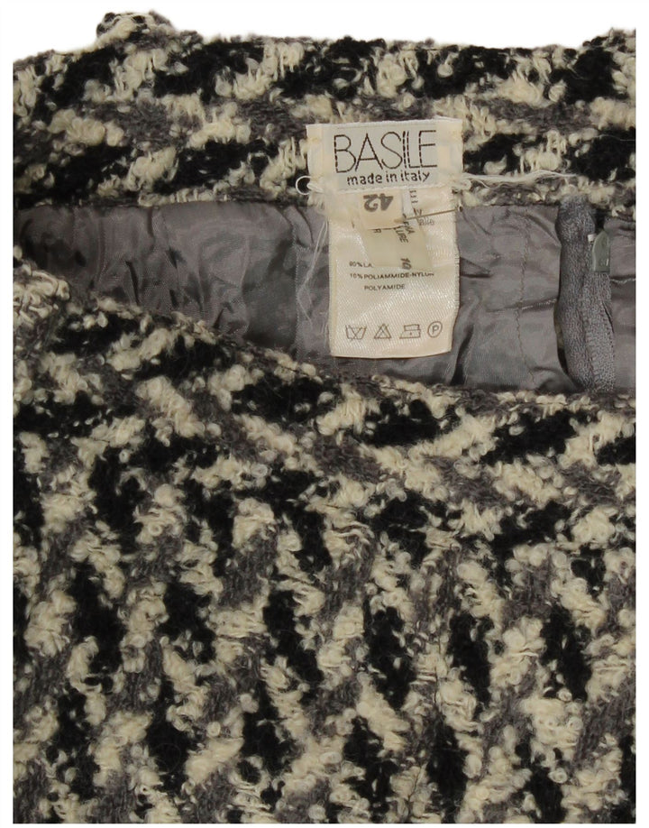 Basile Womens Pencil Skirt IT 42 Medium W28 Flerfarvet geometrisk uld