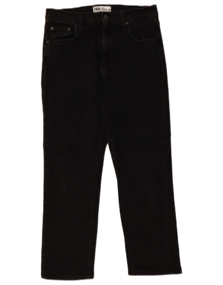 Zara Dame Cropped Jeans EU 40 Medium W30 L26 Sort