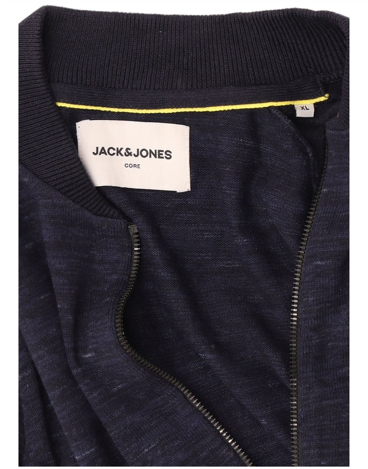 Jack & Jones Herre cardigan sweater XL Navy Blue Flecked