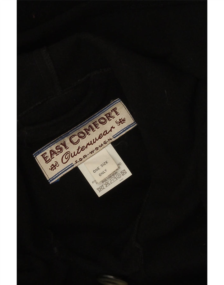 Easy Comfort Dame Hætte Poncho Coat One Size Sort Uld
