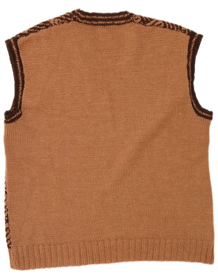 Vintage herrevest tanktop medium brun ternet