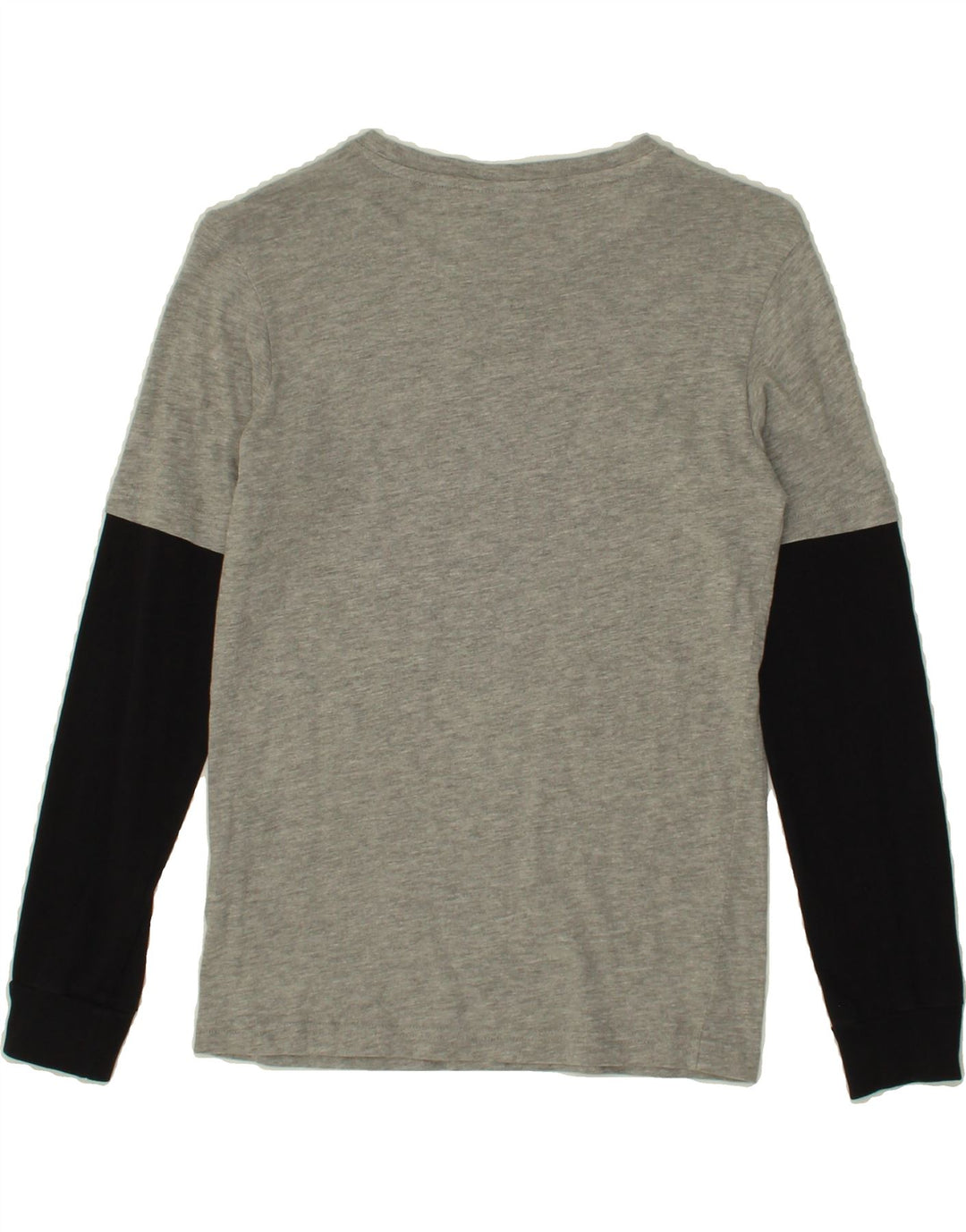 CHAMPION Boys Graphic Top Long Sleeve 9-10 Years Medium Grey Colourblock Vintage Champion and Second-Hand Champion from Messina Hembry 