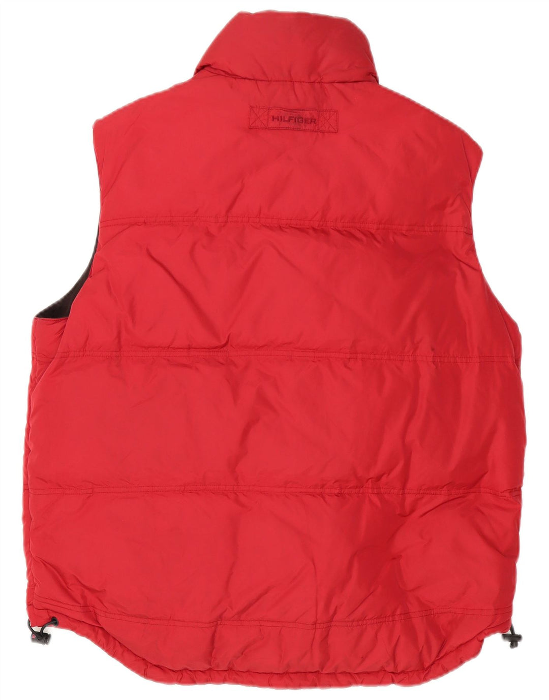 Tommy Hilfiger Herre Vendbar Polstret Gilet UK 38 Medium Rød Polyester