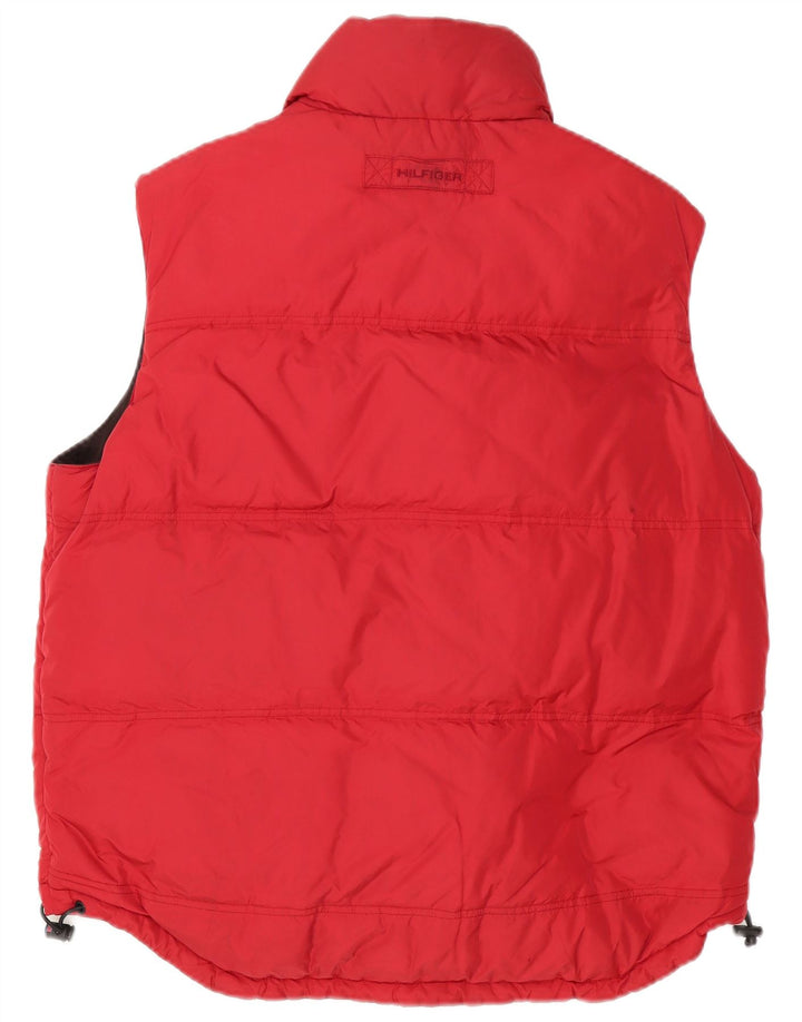 Tommy Hilfiger Herre Vendbar Polstret Gilet UK 38 Medium Rød Polyester