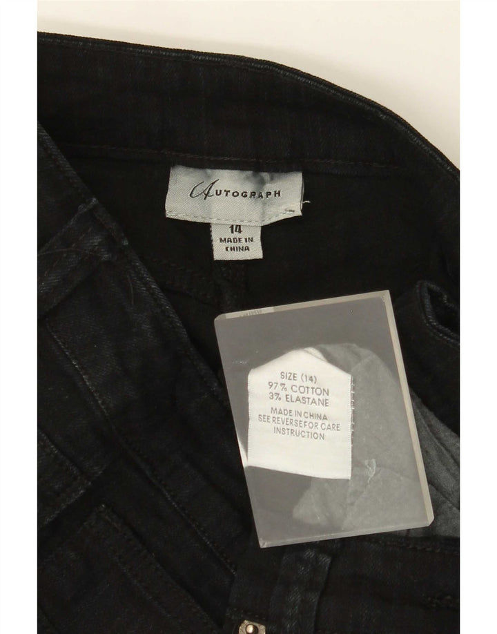 Marks & Spencer Womens Autograph Bootcut Jeans UK 14 Large W34 L33 Black