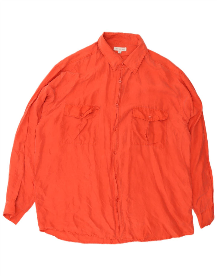 Vintage herreskjorte XL orange silke